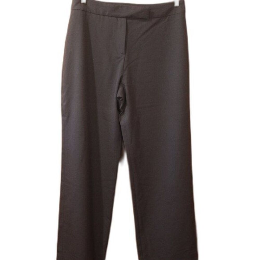 Eun Hwa Paris Black Flat Front Wide Leg Dress Slacks 46
